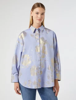 Marina Rinaldi Chemise en coton chambray AZURE Outlet