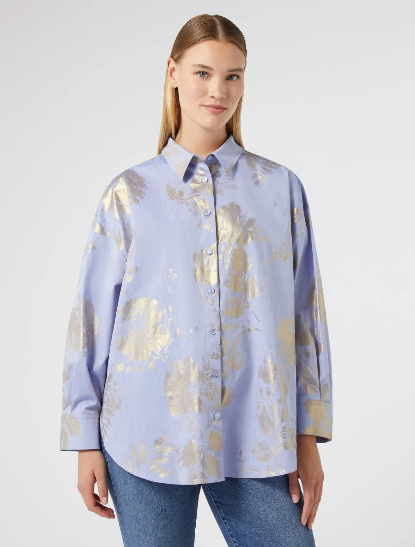 Marina Rinaldi Chemise en coton chambray AZURE Outlet