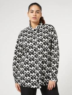 Marina Rinaldi Chemise en coton imprimé NOIR Online