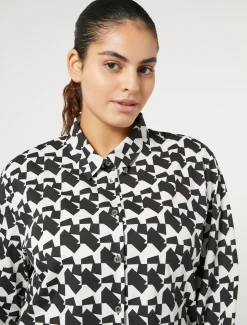 Marina Rinaldi Chemise en coton imprimé NOIR Online