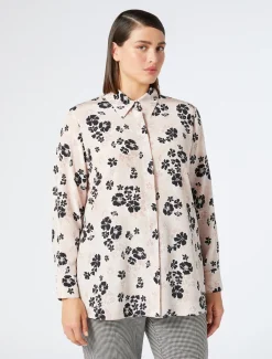 Marina Rinaldi Chemise en crêpe de Chine de soie ROSE Clearance