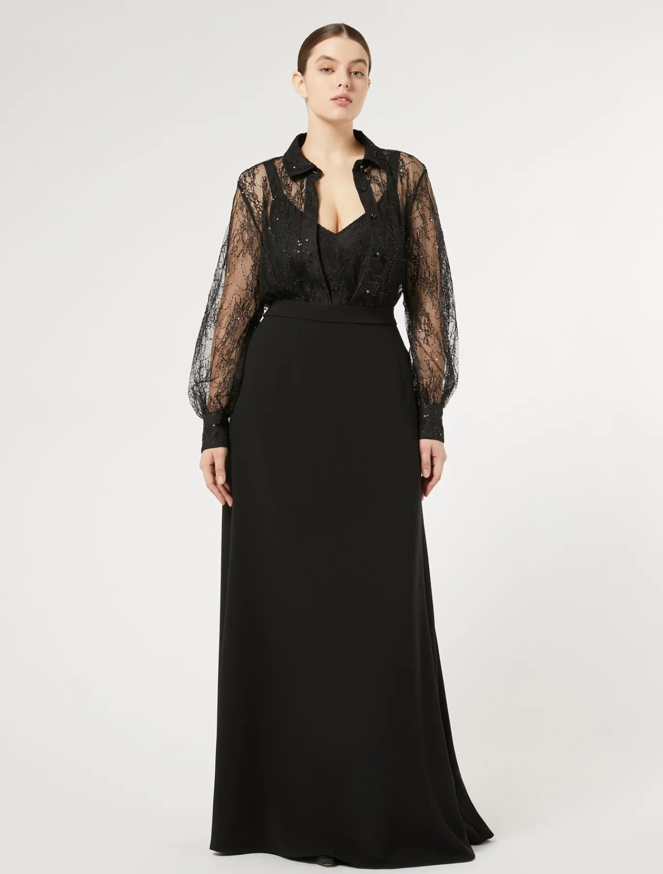 Marina Rinaldi Chemise en dentelle à paillettes NOIR Hot