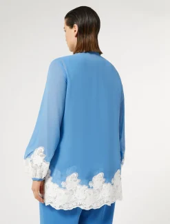 Marina Rinaldi Chemise en georgette et dentelle avec haut GRISBLEU Sale