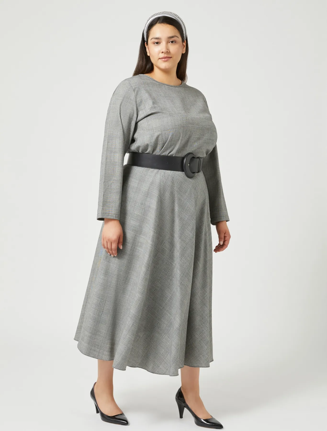 Marina Rinaldi Chemise en laine foulée NOIRBLANC Sale