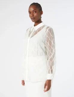 Marina Rinaldi Chemise en organza brodé BLANC Best
