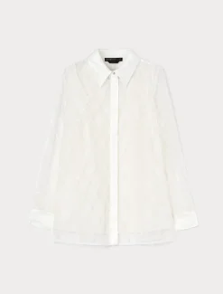 Marina Rinaldi Chemise en organza brodé BLANC Best