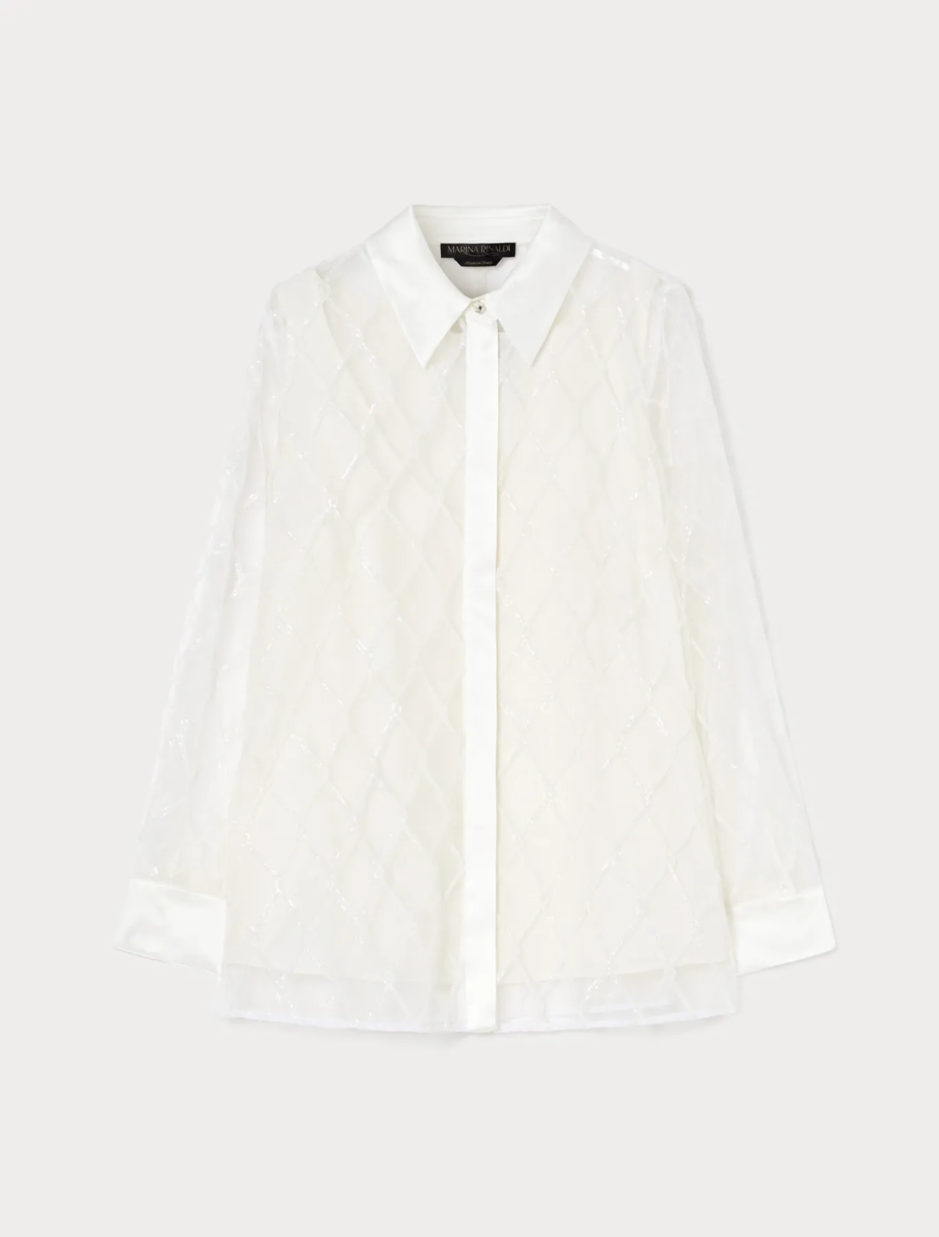 Marina Rinaldi Chemise en organza brodé BLANC Best