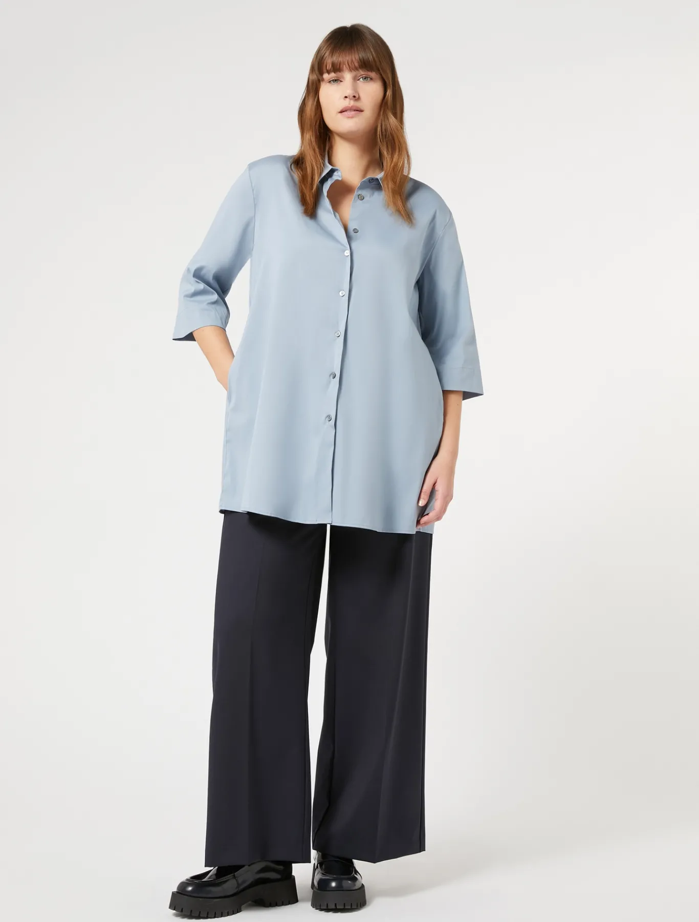 Marina Rinaldi Chemise en popeline GRISBLEU Online