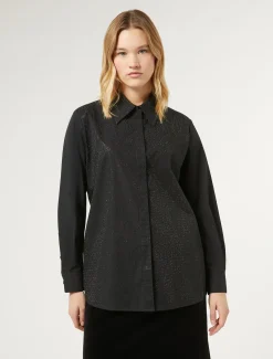 Marina Rinaldi Chemise en popeline avec strass NOIR Discount