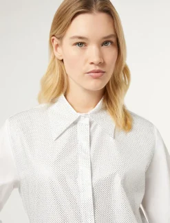 Marina Rinaldi Chemise en popeline avec strass BLANCNEUTRE Clearance
