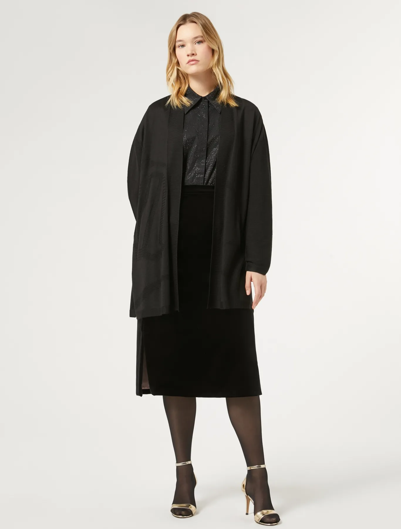 Marina Rinaldi Chemise en popeline avec strass NOIR Discount