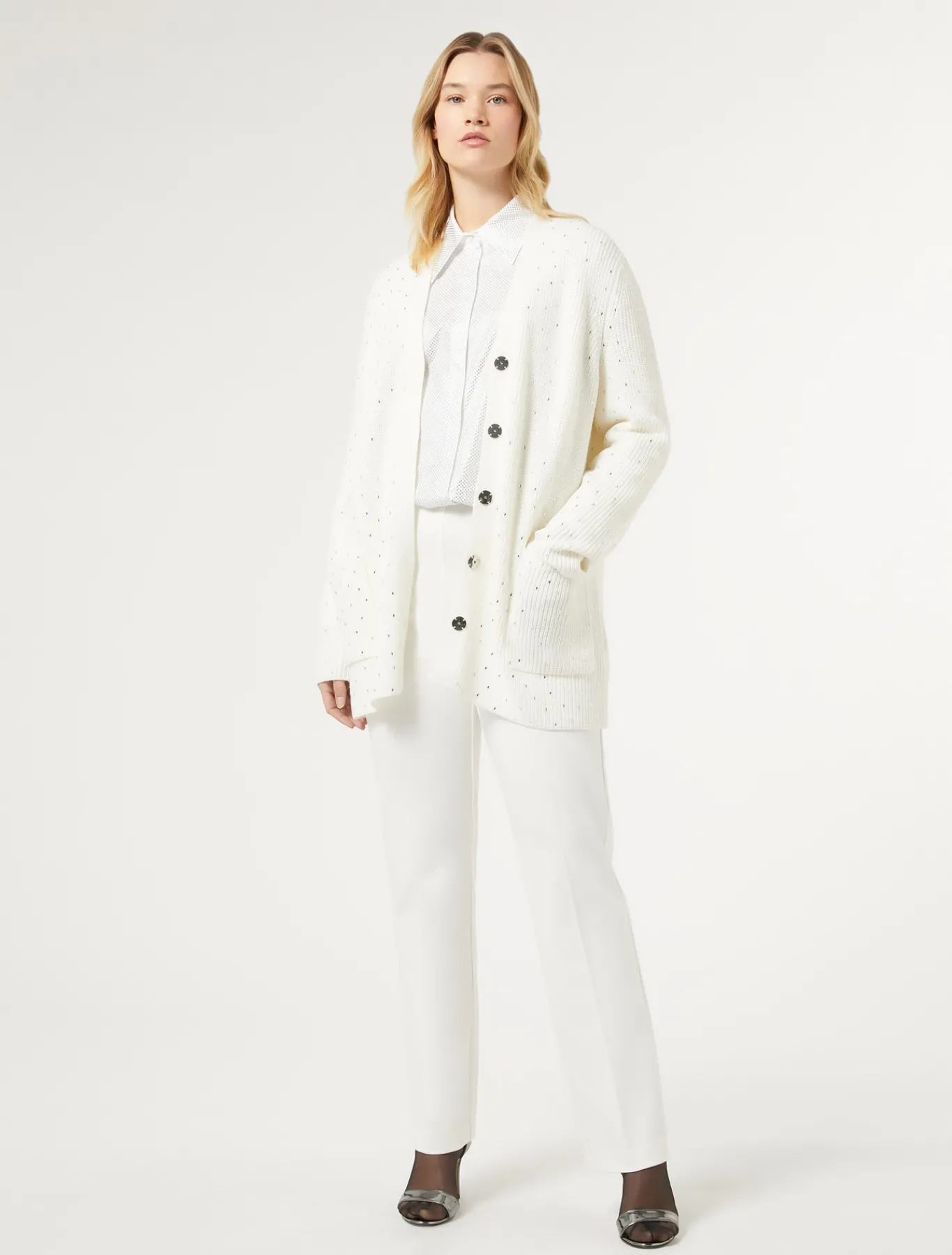 Marina Rinaldi Chemise en popeline avec strass BLANCNEUTRE Clearance