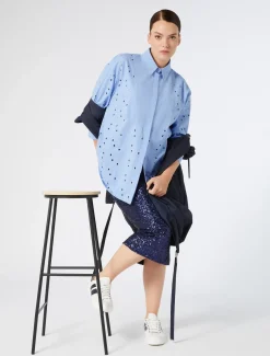 Marina Rinaldi Chemise en popeline brodée GRISBLEU Best
