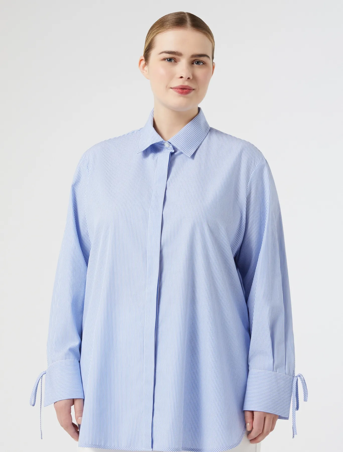 Marina Rinaldi Chemise en popeline de coton GRISBLEU Clearance