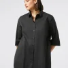 Marina Rinaldi Chemise en popeline de coton mélangé NOIR New
