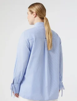 Marina Rinaldi Chemise en popeline de coton GRISBLEU Clearance