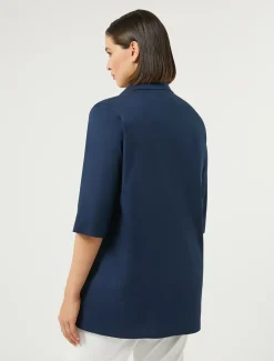 Marina Rinaldi Chemise en popeline de coton mélangé BLEUNUIT Clearance
