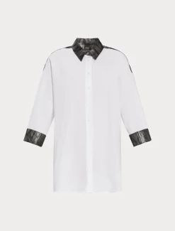 Marina Rinaldi Chemise en popeline de coton BLANCNEUTRE Outlet