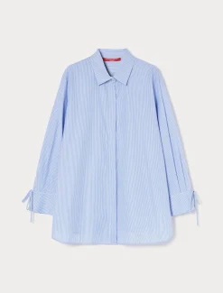 Marina Rinaldi Chemise en popeline de coton GRISBLEU Clearance