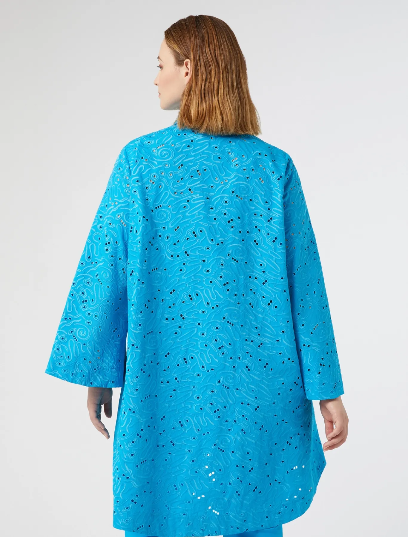 Marina Rinaldi Chemise en popeline et dentelle sangallo TURQUOISE Clearance