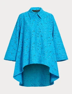 Marina Rinaldi Chemise en popeline et dentelle sangallo TURQUOISE Clearance