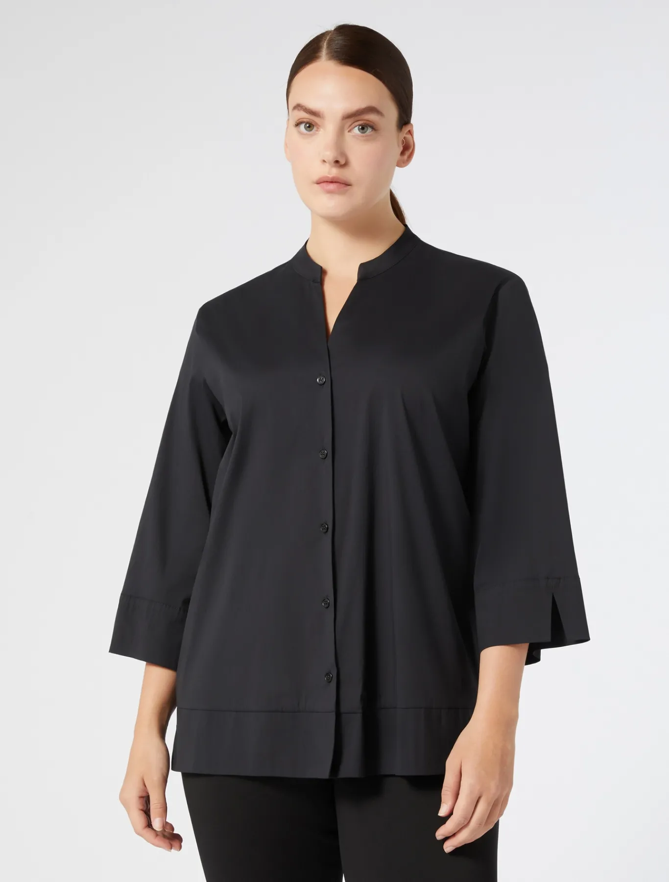Marina Rinaldi Chemise en popeline stretch NOIR Discount