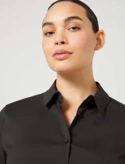 Marina Rinaldi Chemise en popeline stretch NOIR Clearance