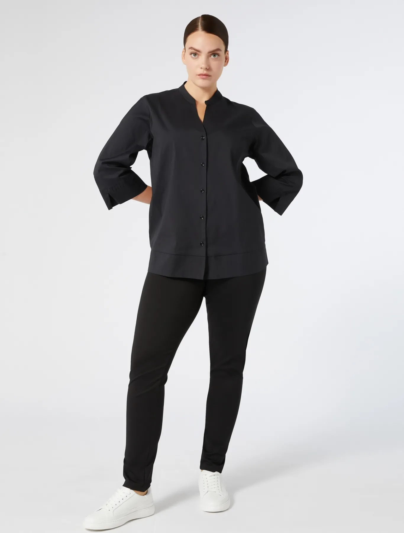 Marina Rinaldi Chemise en popeline stretch NOIR Discount
