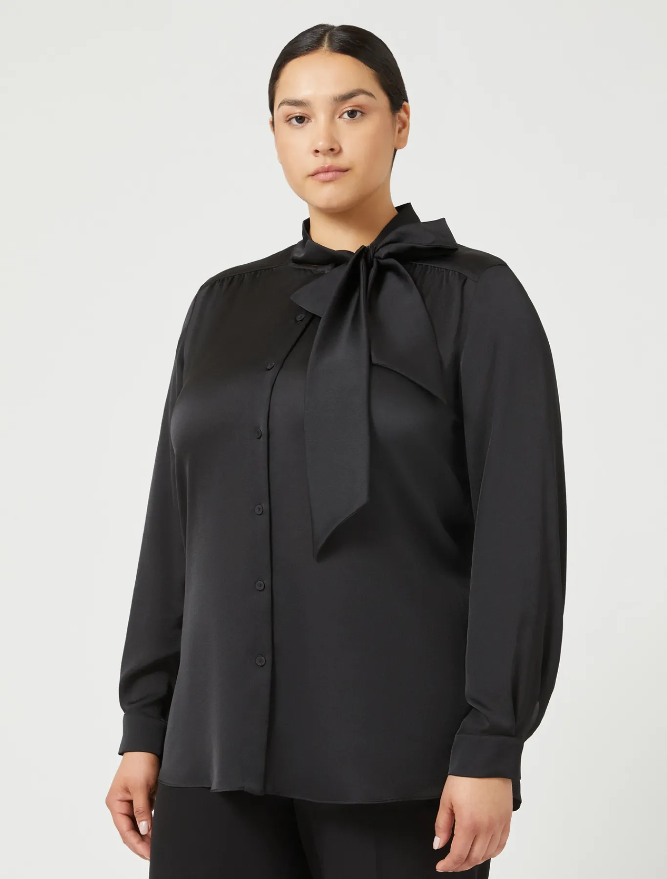 Marina Rinaldi Chemise en satin NOIR Clearance