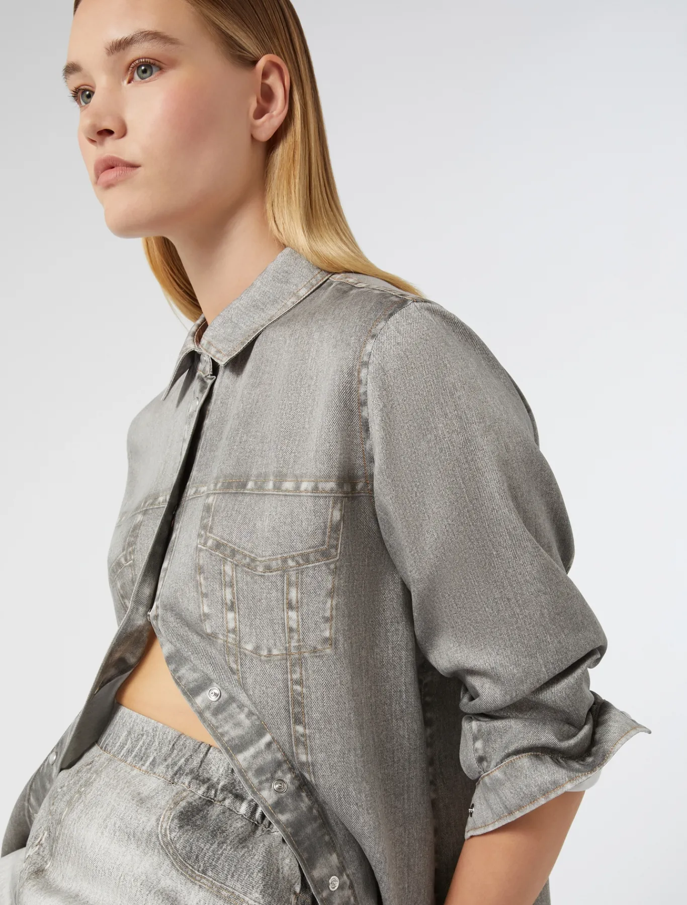 Marina Rinaldi Chemise en satin GRISMOYEN Outlet