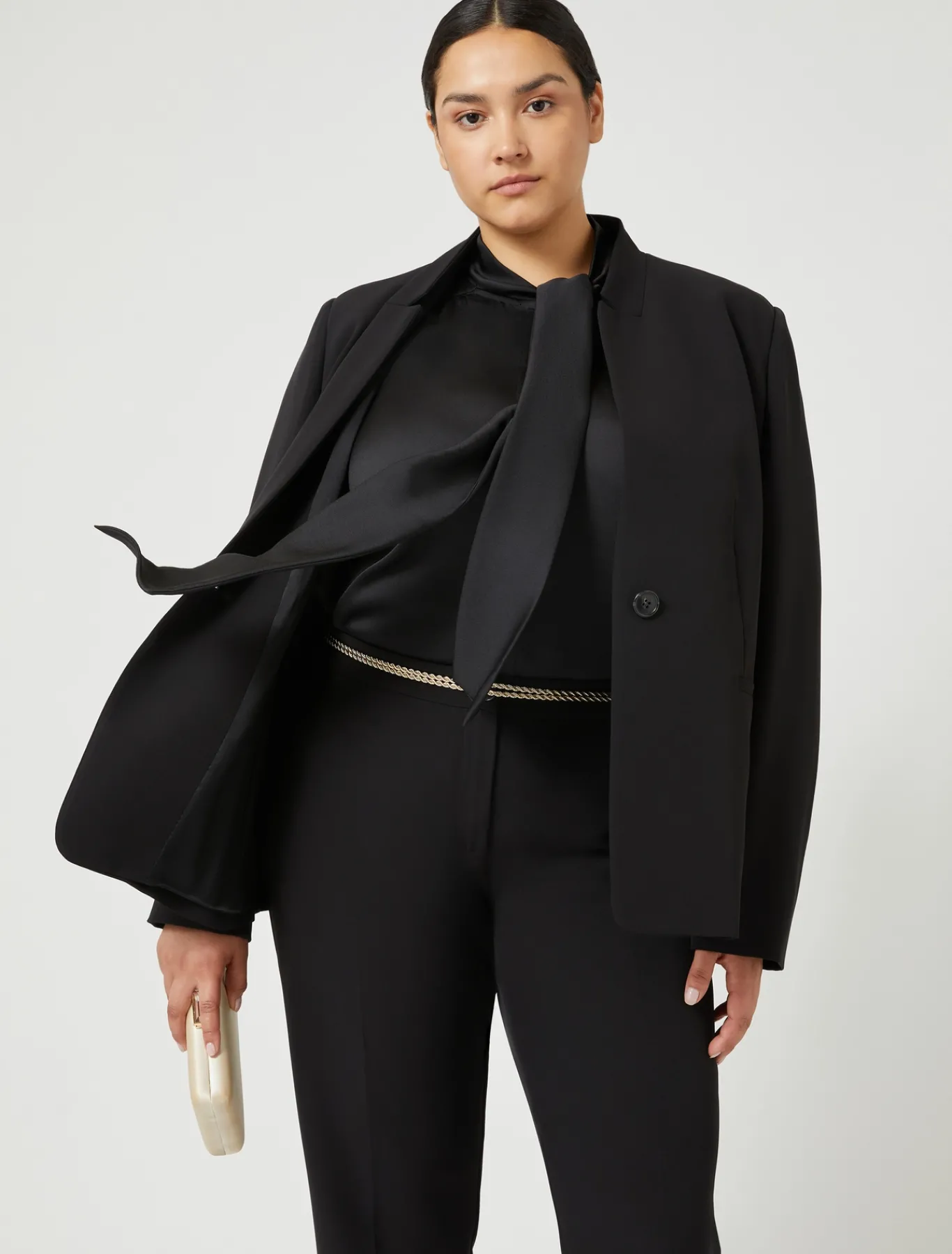 Marina Rinaldi Chemise en satin NOIR Clearance