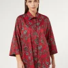 Marina Rinaldi Chemise en satin de coton ROUGE New