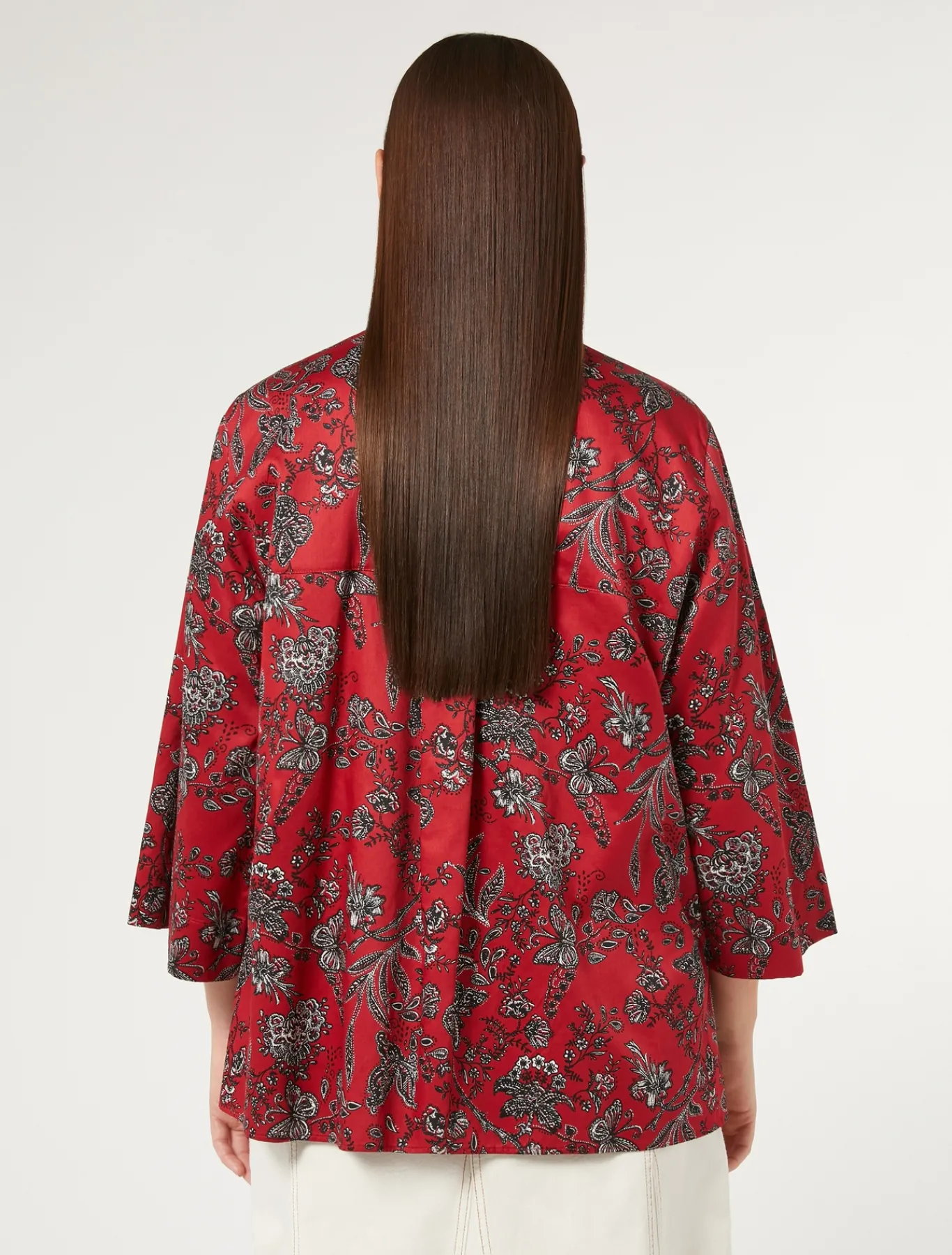 Marina Rinaldi Chemise en satin de coton ROUGE New