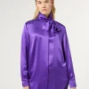 Marina Rinaldi Chemise en satin de soie VIOLET Outlet
