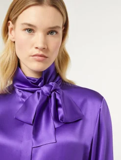 Marina Rinaldi Chemise en satin de soie VIOLET Outlet