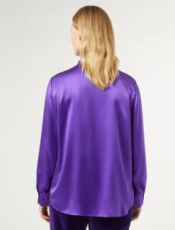 Marina Rinaldi Chemise en satin de soie VIOLET Outlet