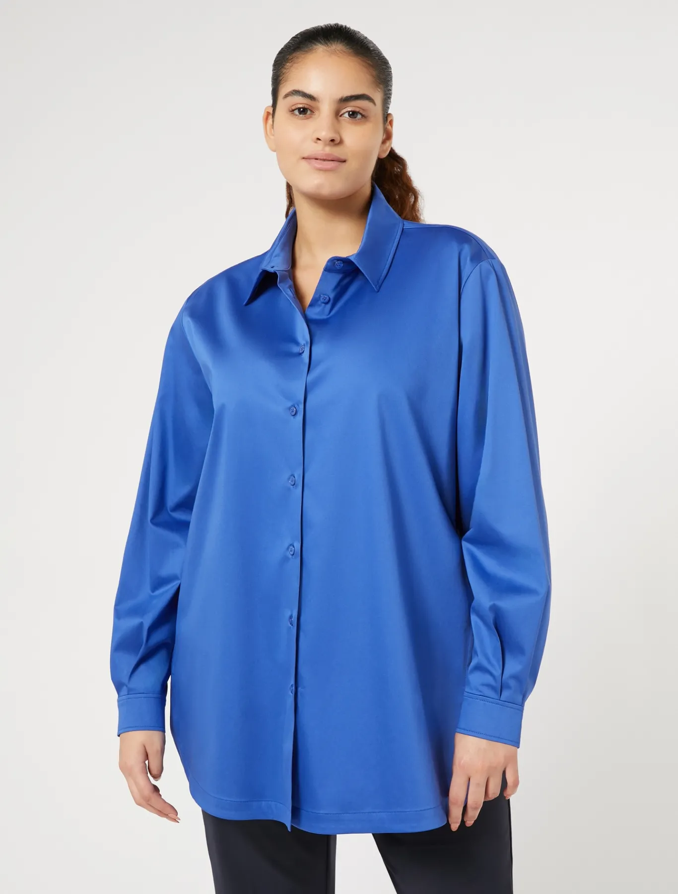 Marina Rinaldi Chemise en satin stretch BLEUDECHINE Discount