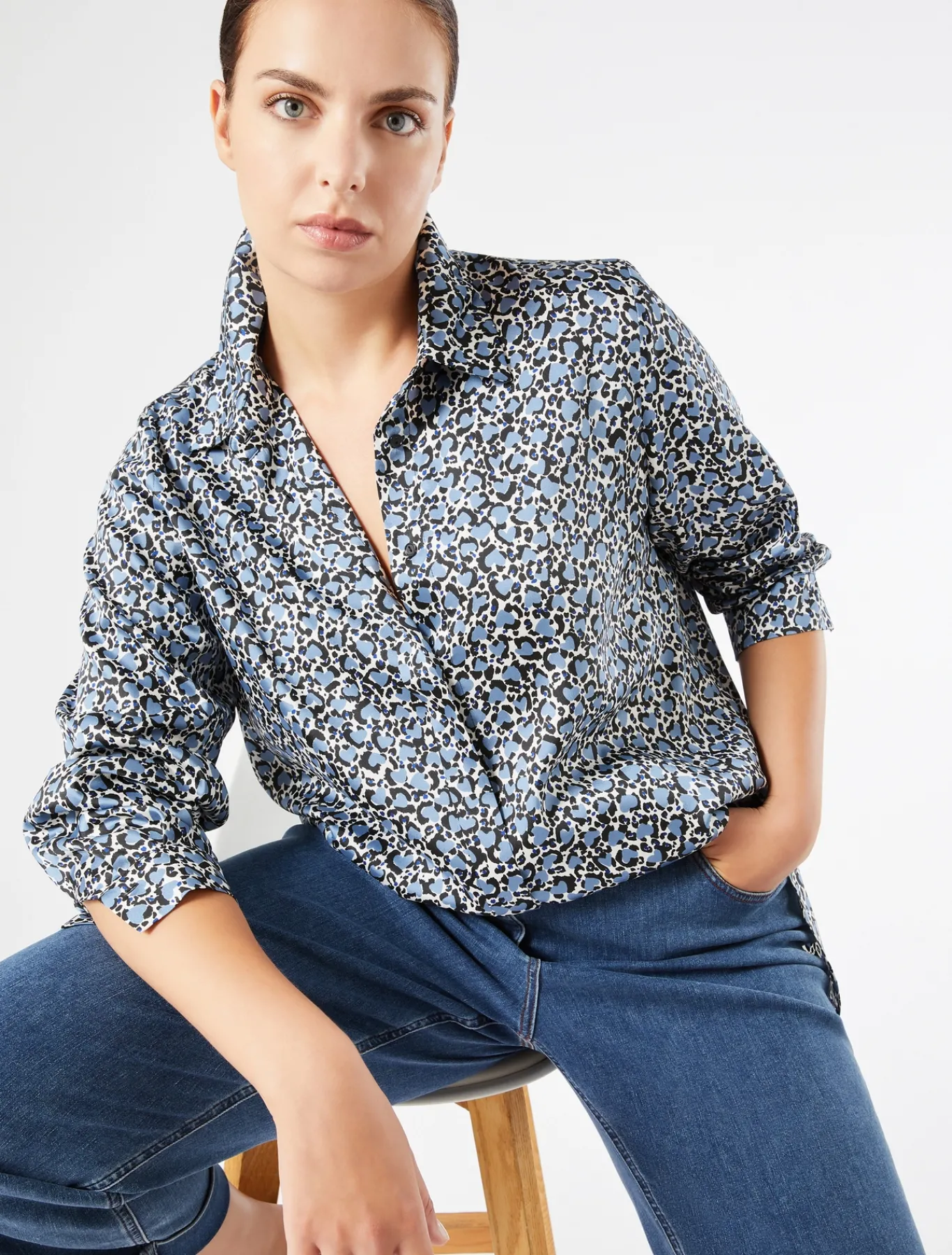 Marina Rinaldi Chemise en sergé AZURE Clearance