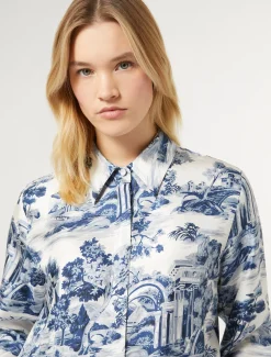 Marina Rinaldi Chemise en sergé de soie BLANCBLEU Hot