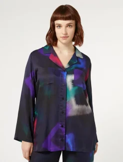 Marina Rinaldi Chemise en sergé imprimé NOIR Clearance
