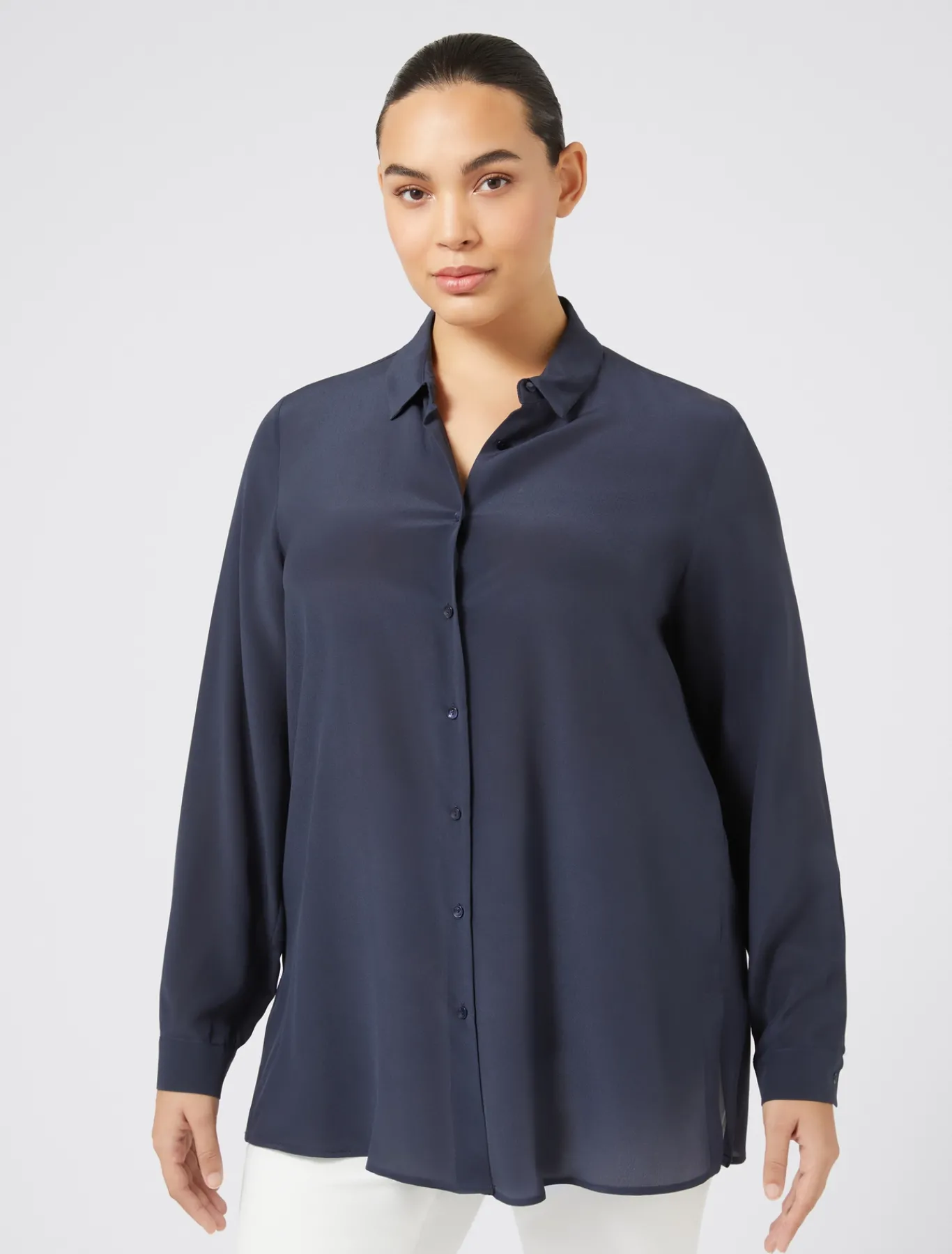 Marina Rinaldi Chemise en soie GRISBLEU Fashion