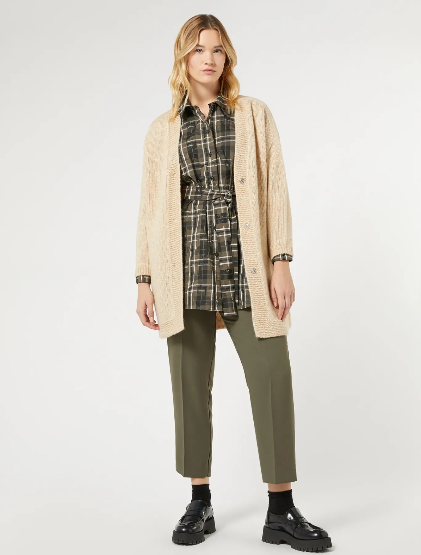 Marina Rinaldi Chemise en taffetas jacquard KAKI Hot