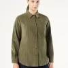 Marina Rinaldi Chemise en velours de coton KAKI Outlet