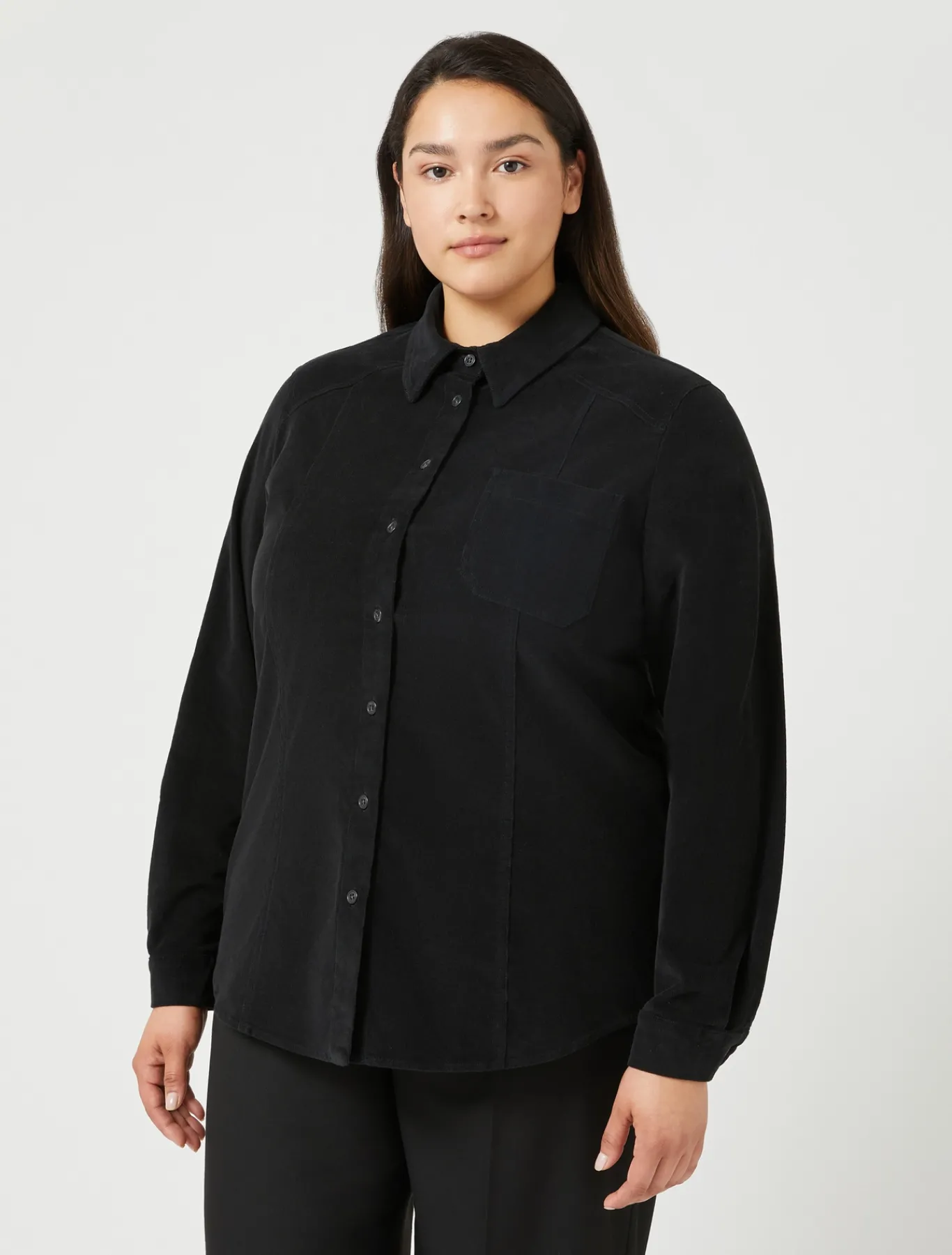 Marina Rinaldi Chemise en velours de coton NOIR New