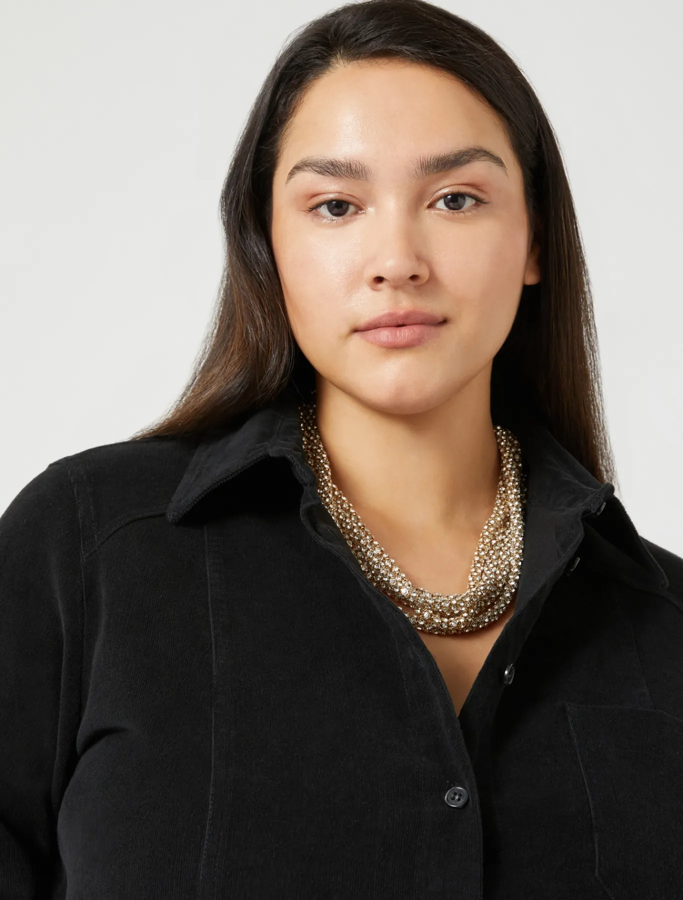 Marina Rinaldi Chemise en velours de coton NOIR New