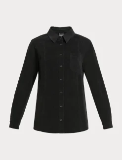 Marina Rinaldi Chemise en velours de coton NOIR New