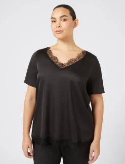 Marina Rinaldi Chemisier avec détails en dentelle NOIR Sale