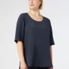 Marina Rinaldi Chemisier en crêpe de Chine de soie BLEUET Outlet