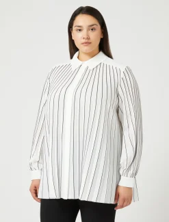 Marina Rinaldi Chemisier en crêpe de Chine BLANCNOIR Online