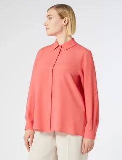 Marina Rinaldi Chemisier en crêpe de Chine de soie mélangée CORAIL Online